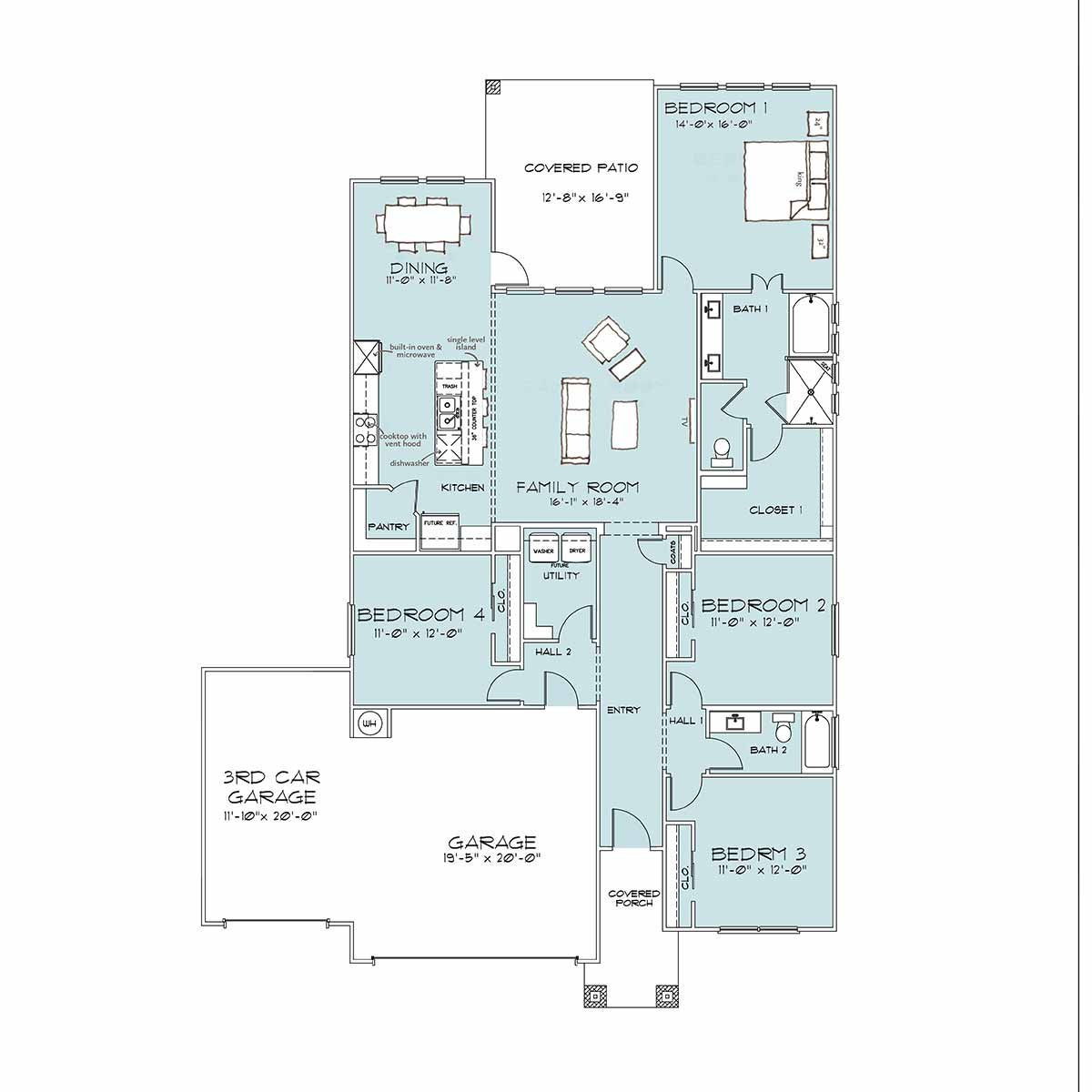 Home Builders in Temple TX Violet Floor Plan